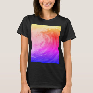 Camiseta cartaz de arco-íris brilhante representando uma on
