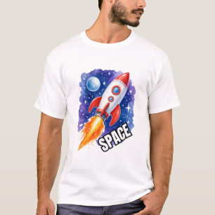 Camiseta Cartaz de Aventura Espacial Aventura Espera Entr