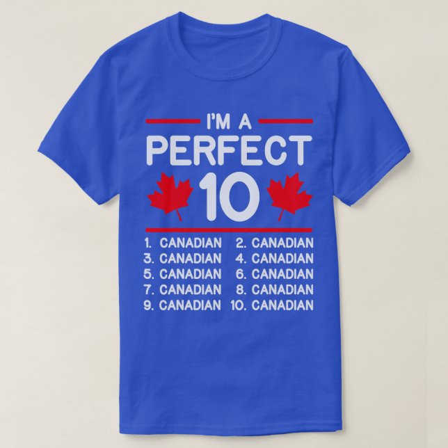 Camiseta Cartaz de bandeira canadense perfeito Folha Funny  (Frente do Design)
