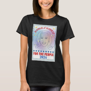 Camiseta Cartaz de Campanha Kamala Harris Para o Povo 2024