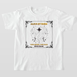 Camiseta Cartaz de carta de tarô do zodíaco Gêmeos vintage