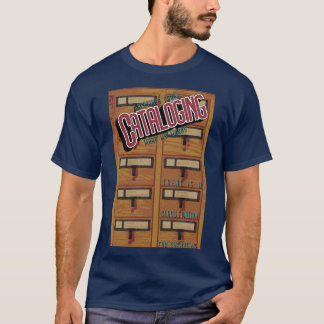 Camiseta Cartaz de Catalogação de Biblioteca