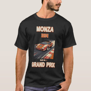 Camiseta Cartaz de corrida do Grande Prêmio de Monza 1974 V