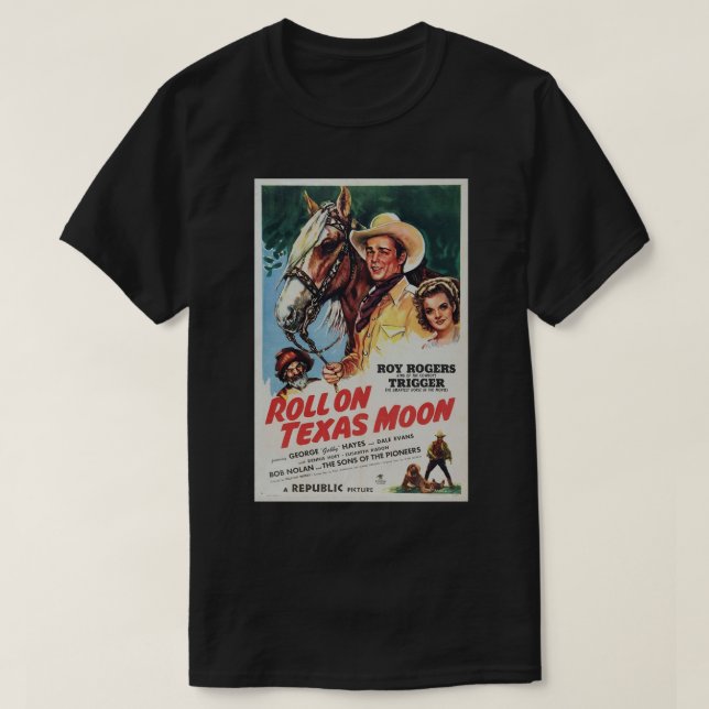 Camiseta Cartaz de Cowboy da Lua do Texas (Frente do Design)