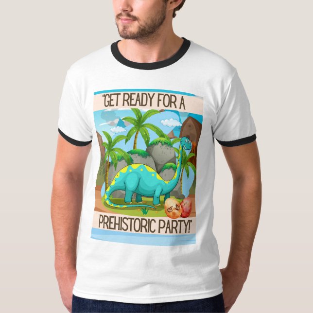 CAMISETA CARTAZ DE DINOSSAURO (Frente)