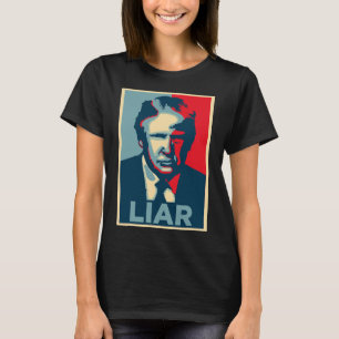 Camiseta Cartaz de Esperança Obama Anti Trump Mentiroso
