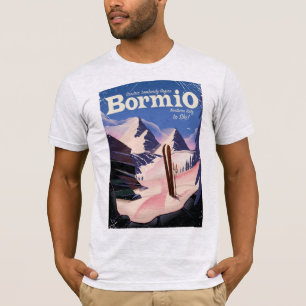 Camiseta Cartaz de esqui de Bormio, Sondrio, região da Lomb