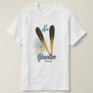 Camiseta Cartaz de esqui de Quebec Canadá