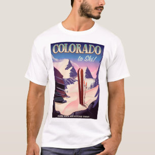 Camiseta Cartaz de esqui do Colorado - EUA pôster esportivo
