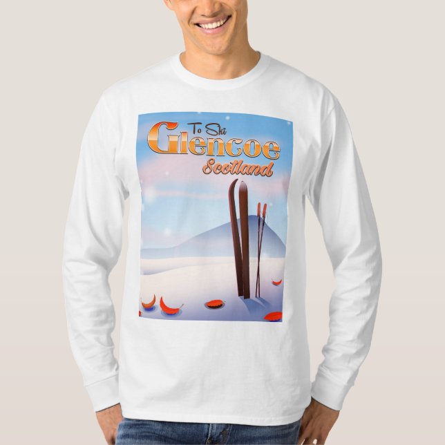Camiseta Cartaz de esqui Glencoe Escócia (Frente)