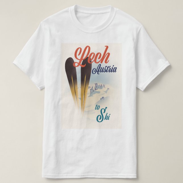 Camiseta Cartaz de esqui Lech Áustria (Frente do Design)