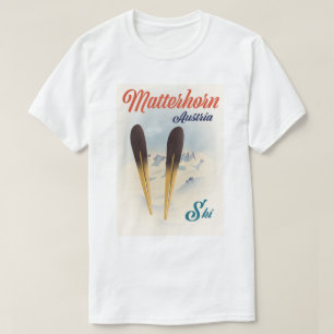 Camiseta Cartaz de esqui na Áustria Matterhorn.