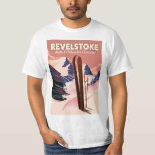Camiseta Cartaz de esqui Revelstoke Columbia Britânica, Ca