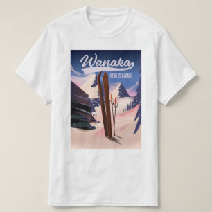 Camiseta Cartaz de esqui Wanaka Nova Zelândia