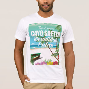 Camiseta Cartaz de férias na praia de Cayo Saetía Cuba