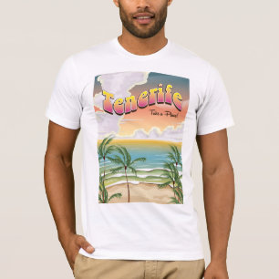 Camiseta cartaz de férias na praia de Tenerife