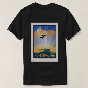 Camiseta Cartaz de Ficção Científica de Viagens Futuras da