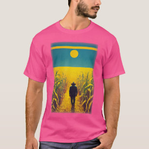 Camiseta Cartaz de Filme de Terror Milho Assassino Campos d
