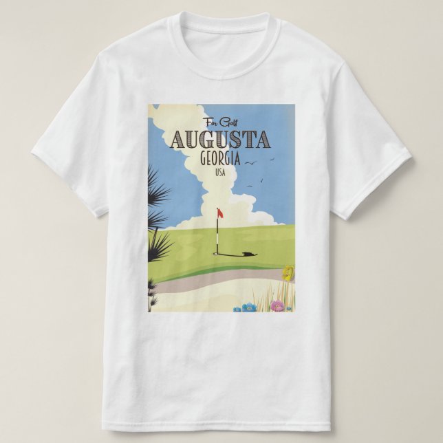 Camiseta Cartaz de Golfe Augusta Geórgia (Frente do Design)
