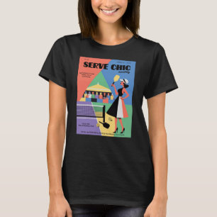 Camiseta Cartaz de Moda Chic de Saque de Pickleball