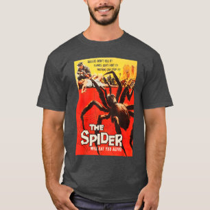 Camiseta Cartaz de Monstro Clássico de Halloween de Aranha