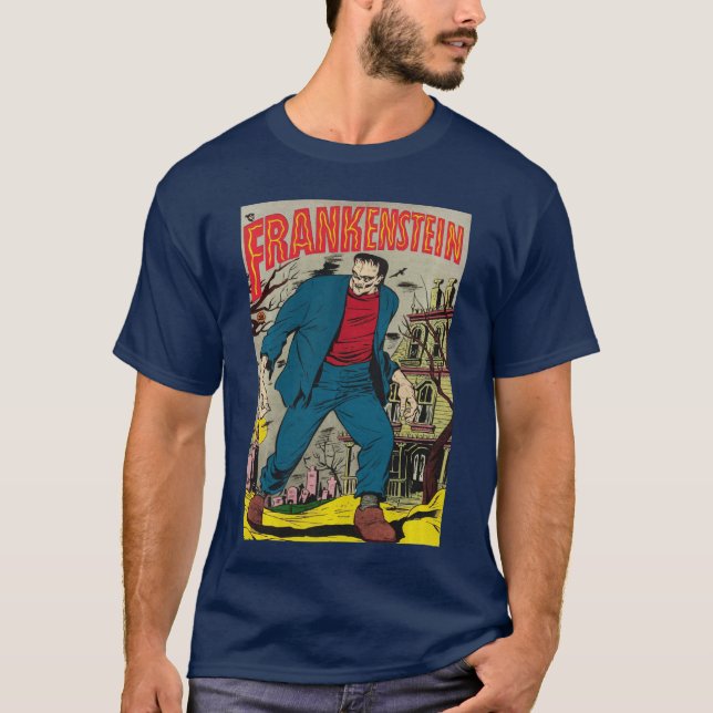 Camiseta Cartaz de Monstro Clássico Horror Quadrinho Franke (Frente)