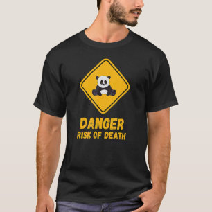 Camiseta Cartaz De Panda Bonito Risco De Morte Sinal De Est