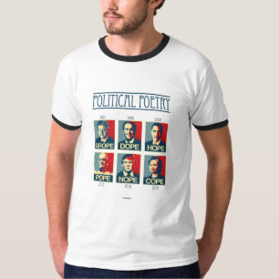 Camiseta Cartaz de Poesia Política - Grope Dope Hope Pope N