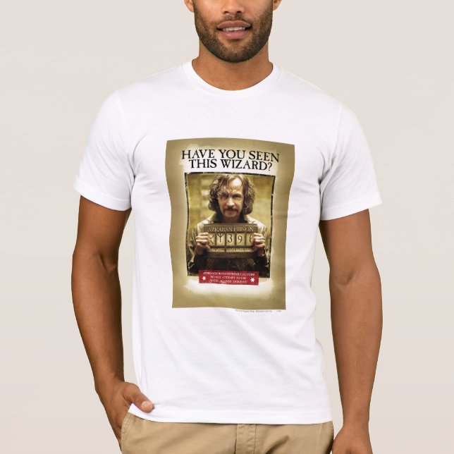 Camiseta Cartaz de Procurado de Sirius Black (Frente)
