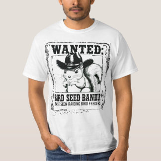 Camiseta Cartaz de Procurado Esquilo Engraçado | Bandido da
