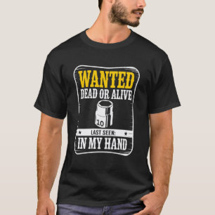Camiseta Cartaz de Procurado Soquete 10MM Cara de Carro Eng