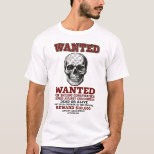 Camiseta Cartaz de Procurado Vivo ou Morto com Caveira Sorr