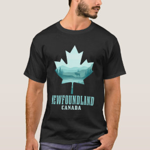 Camiseta Cartaz de Terra Nova, Folha de Mose Vintage Canadá