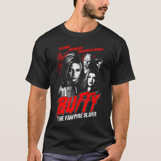 Camiseta Cartaz de Terror Vintage Buffy a Caçadora de Vampi