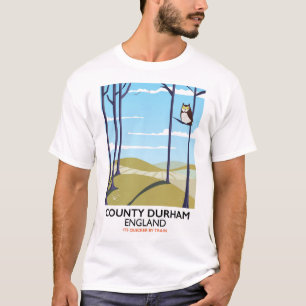 Camiseta Cartaz de trem de County Durham, Inglaterra