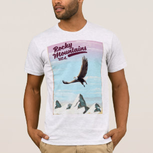 Camiseta Cartaz de viagem antigo das Montanhas Rochosas EUA