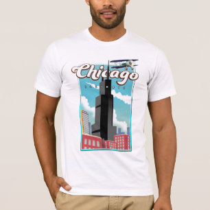 Camiseta cartaz de viagem Chicago Illinois EUA