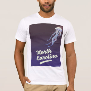 Camiseta cartaz de viagem da Água-viva da Carolina do Norte