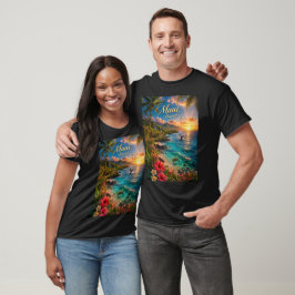 Camiseta Cartaz de Viagem da Costa Tropical do Maui Havaí
