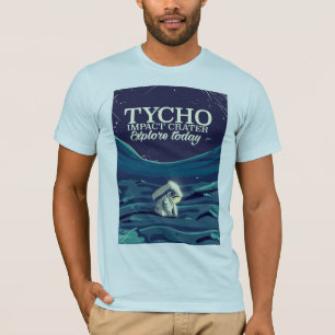 Camiseta cartaz de viagem da cratera de impacto Tycho