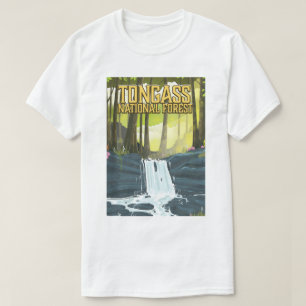 Camiseta cartaz de viagem da Floresta Nacional Tongass
