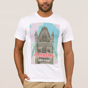 Camiseta Cartaz de viagem da ponte da Torre de Londres