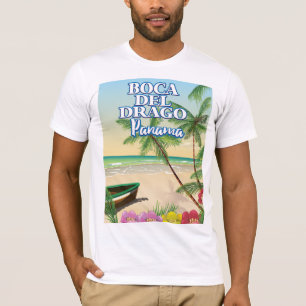 Camiseta Cartaz de viagem da praia Boca del Drago Panamá