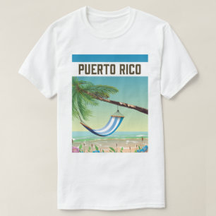 Camiseta Cartaz de viagem da praia de Porto Rico.