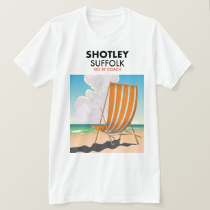 Camiseta Cartaz de viagem da praia de Shotley Suffolk