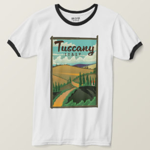 Camiseta cartaz de viagem da Toscana Itália