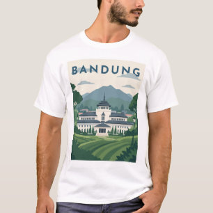 Camiseta Cartaz de Viagem de Bandung Indonésia