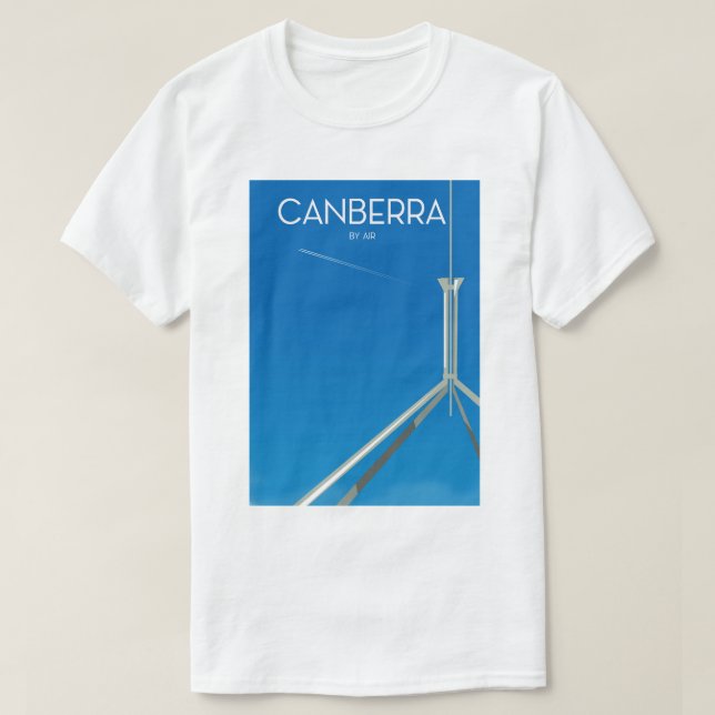 Camiseta Cartaz de viagem de Canberra Austrália (Frente do Design)