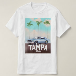 Camiseta cartaz de viagem de carro em Tampa Florida