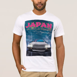 Camiseta cartaz de viagem de carro no Japão